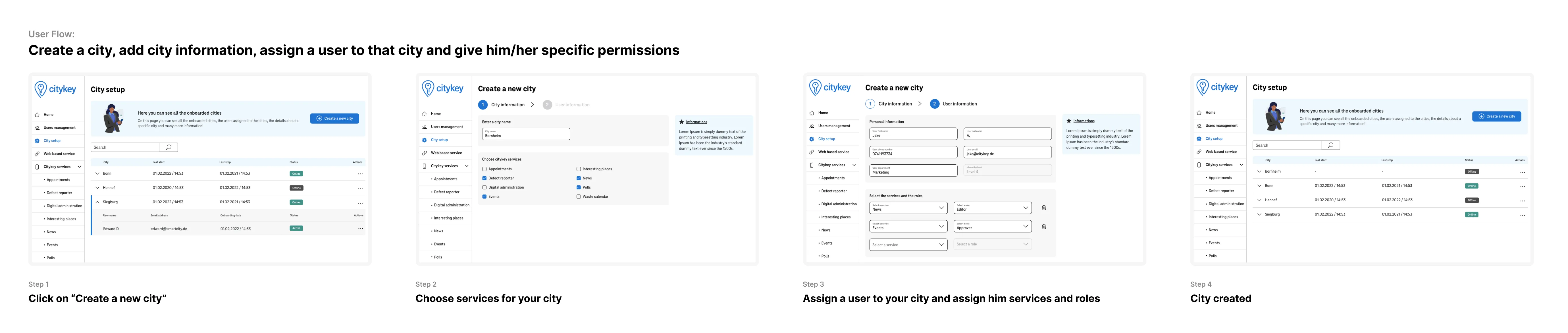 Customer service portal — Case 1: Create a new city