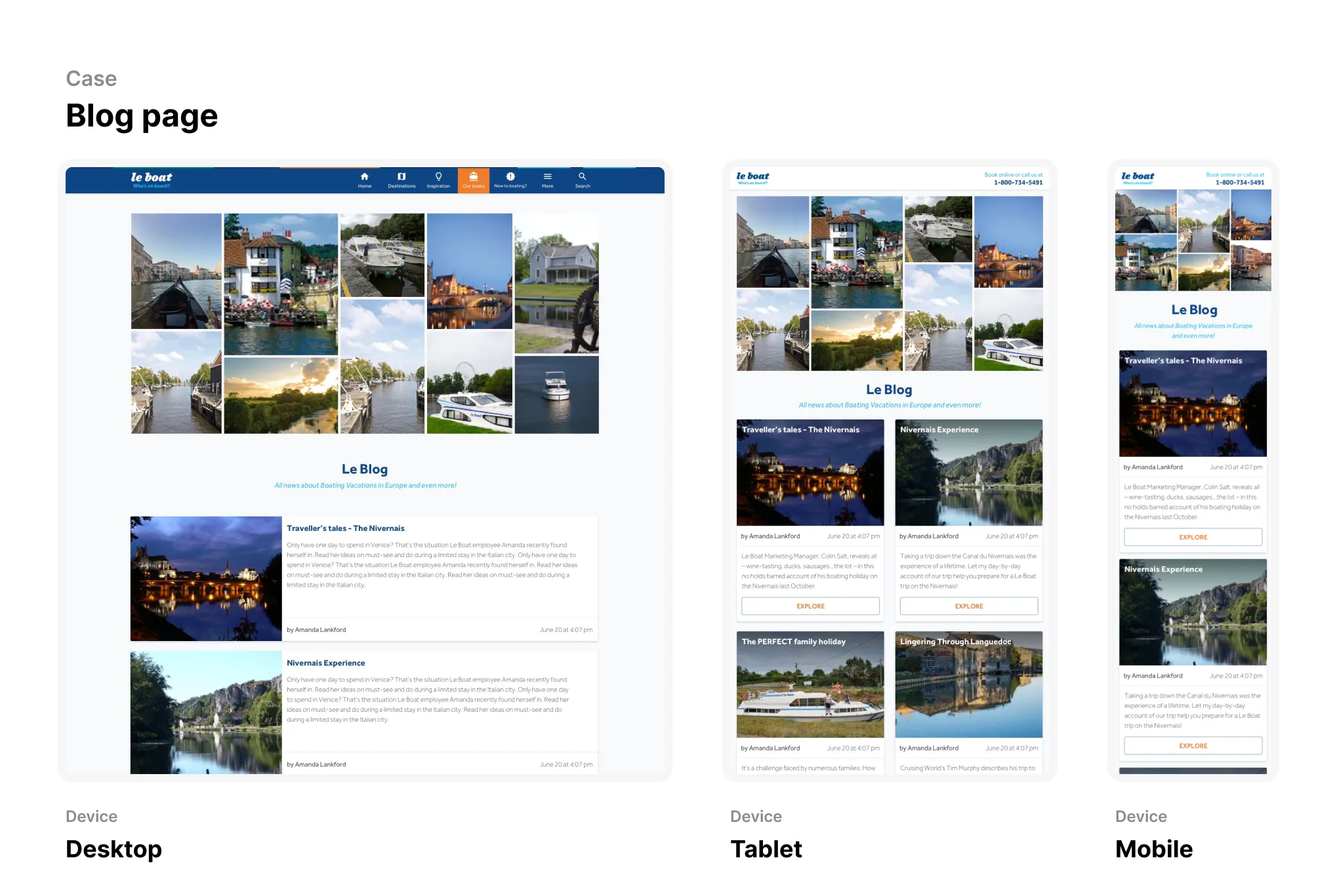 LeBoat — Case 2: Responsive blog page